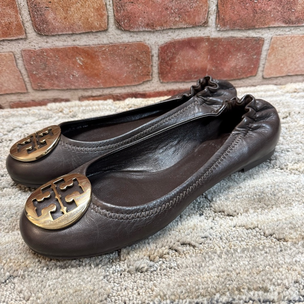 Tory Burch Brown Leather Ballet Flats women’s Sz 7